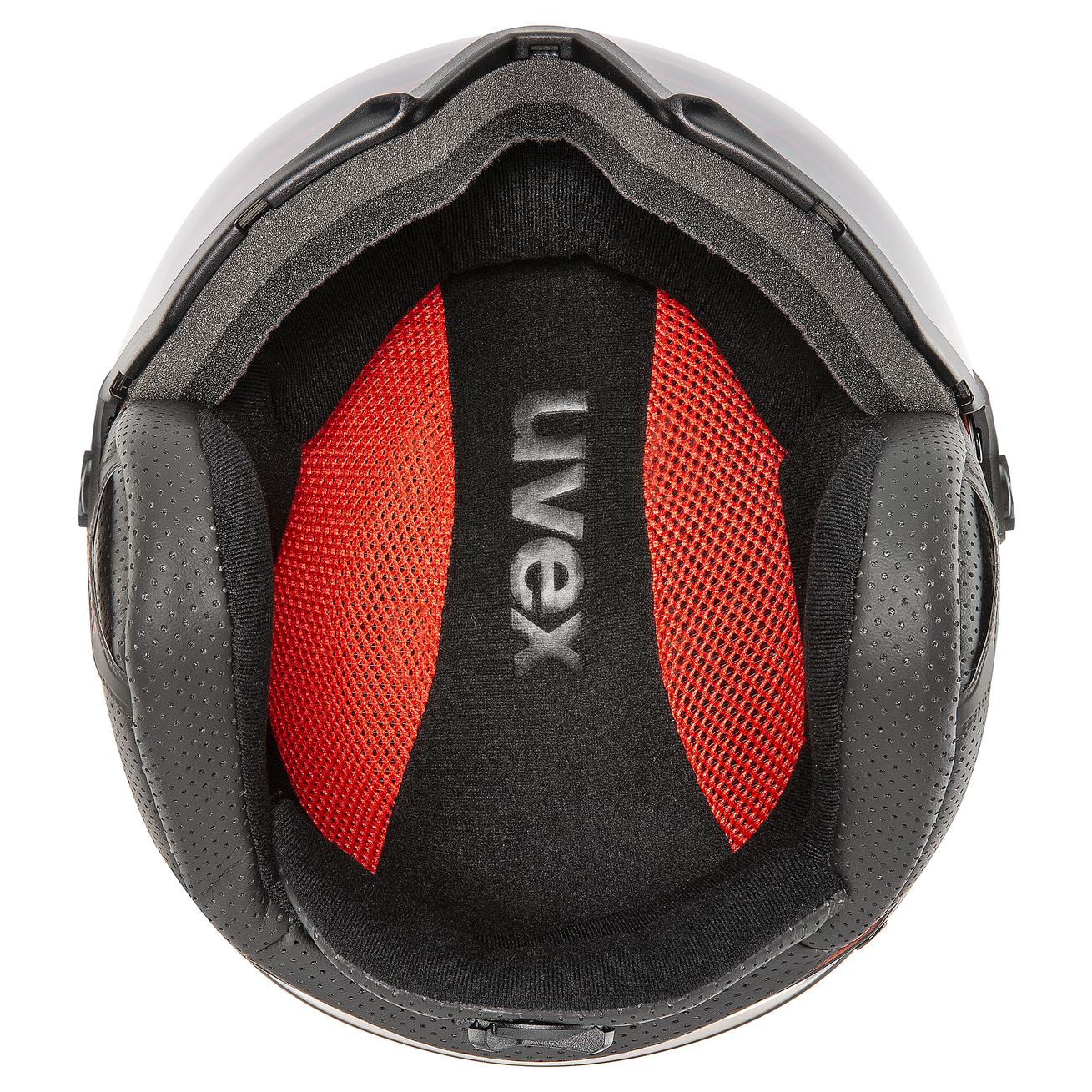 uvex instinct visor fierce red - black matt silver mirror