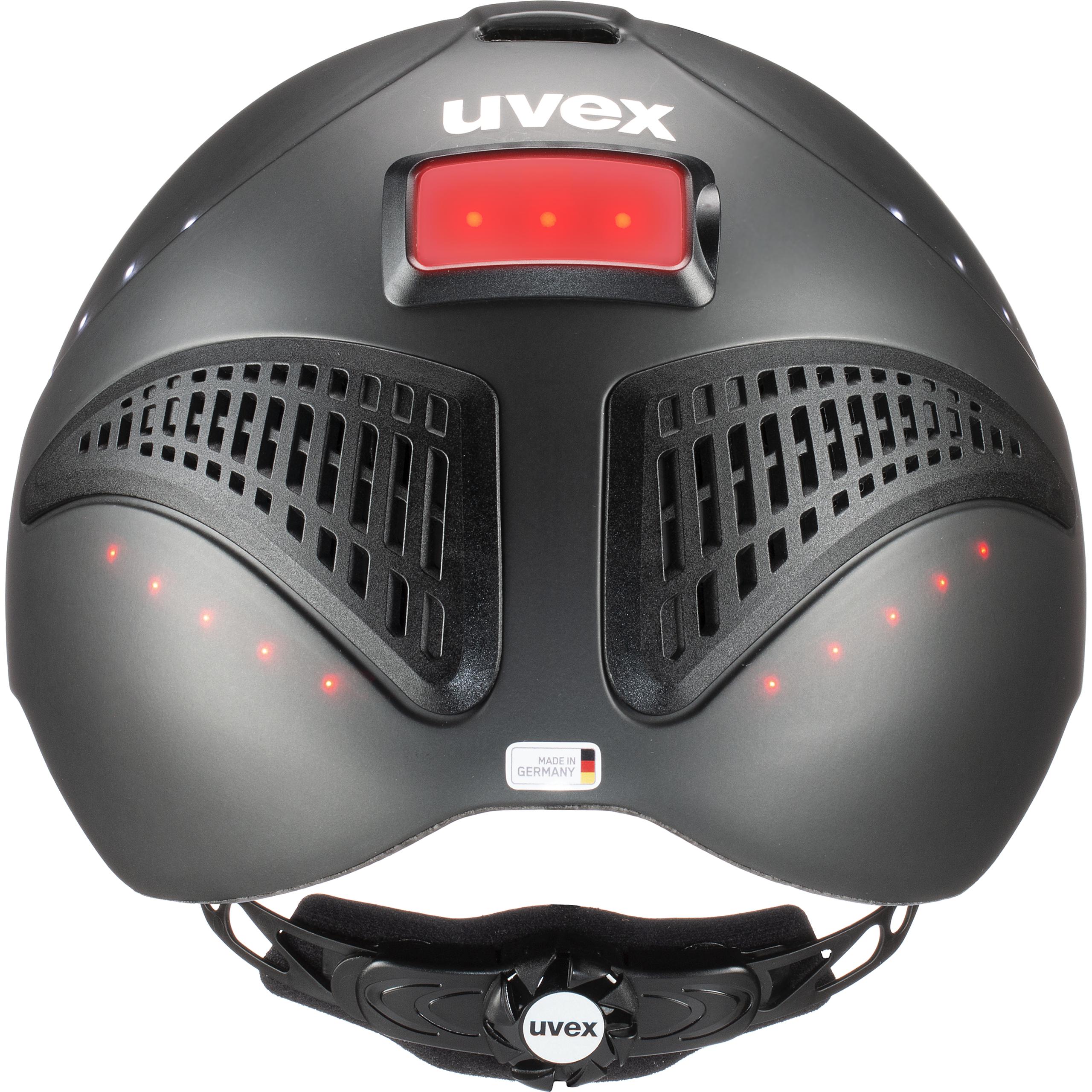 Uvex EXXENTIAL 2 II LED High Visibility Flashing Light Riding Helmet Adjust Hat 