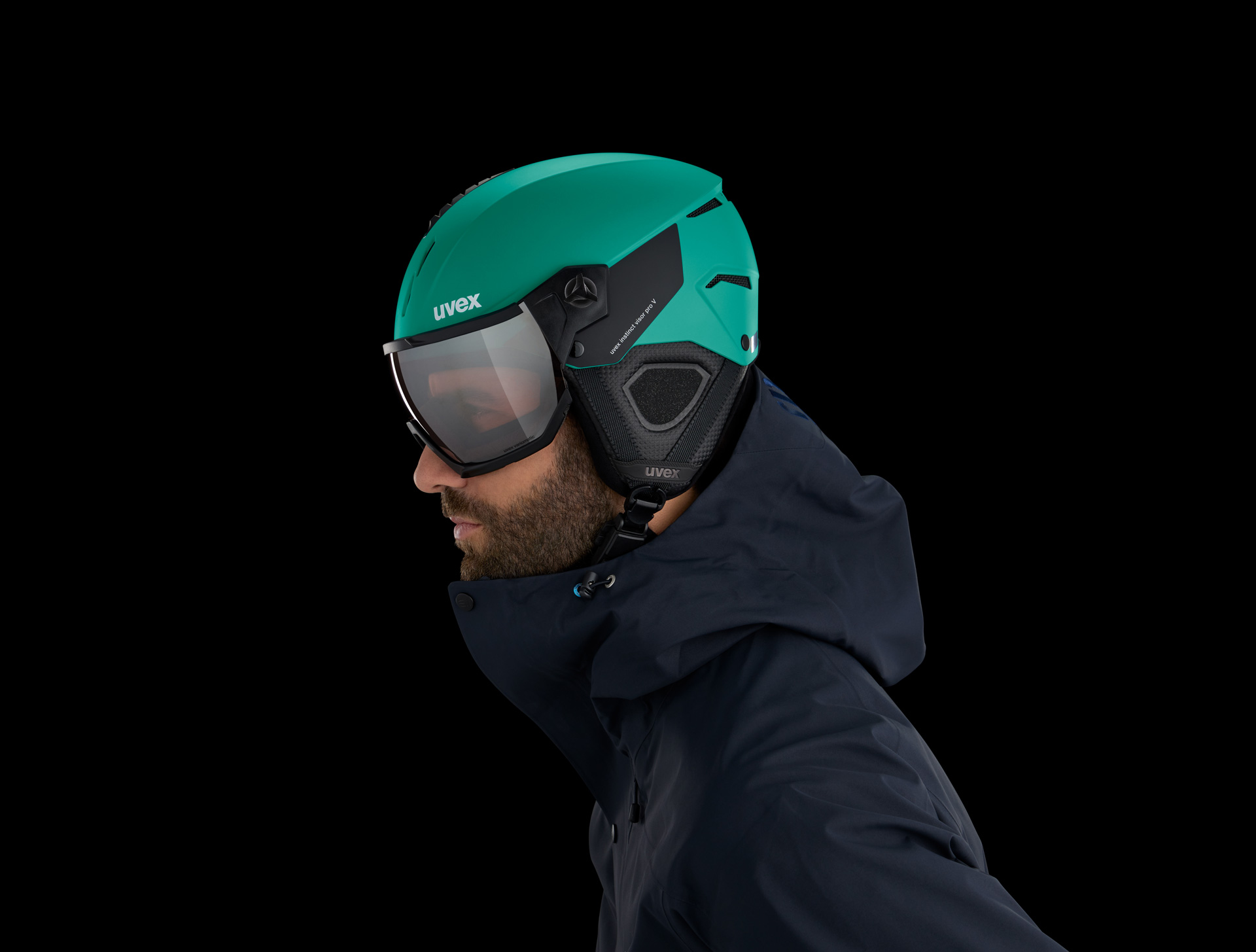 スキー・スノーボードアクセサリー uvex instinct visor uvex instinct visor white - black matt silver mirror 41